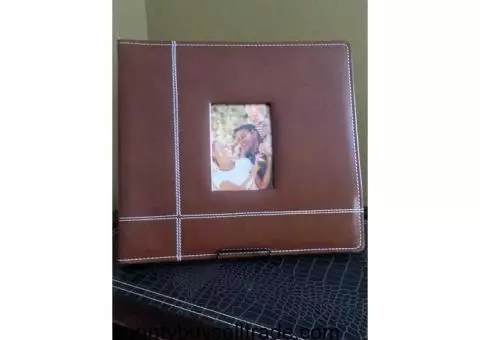 12" x 12" Brown leatherette scrapbook
